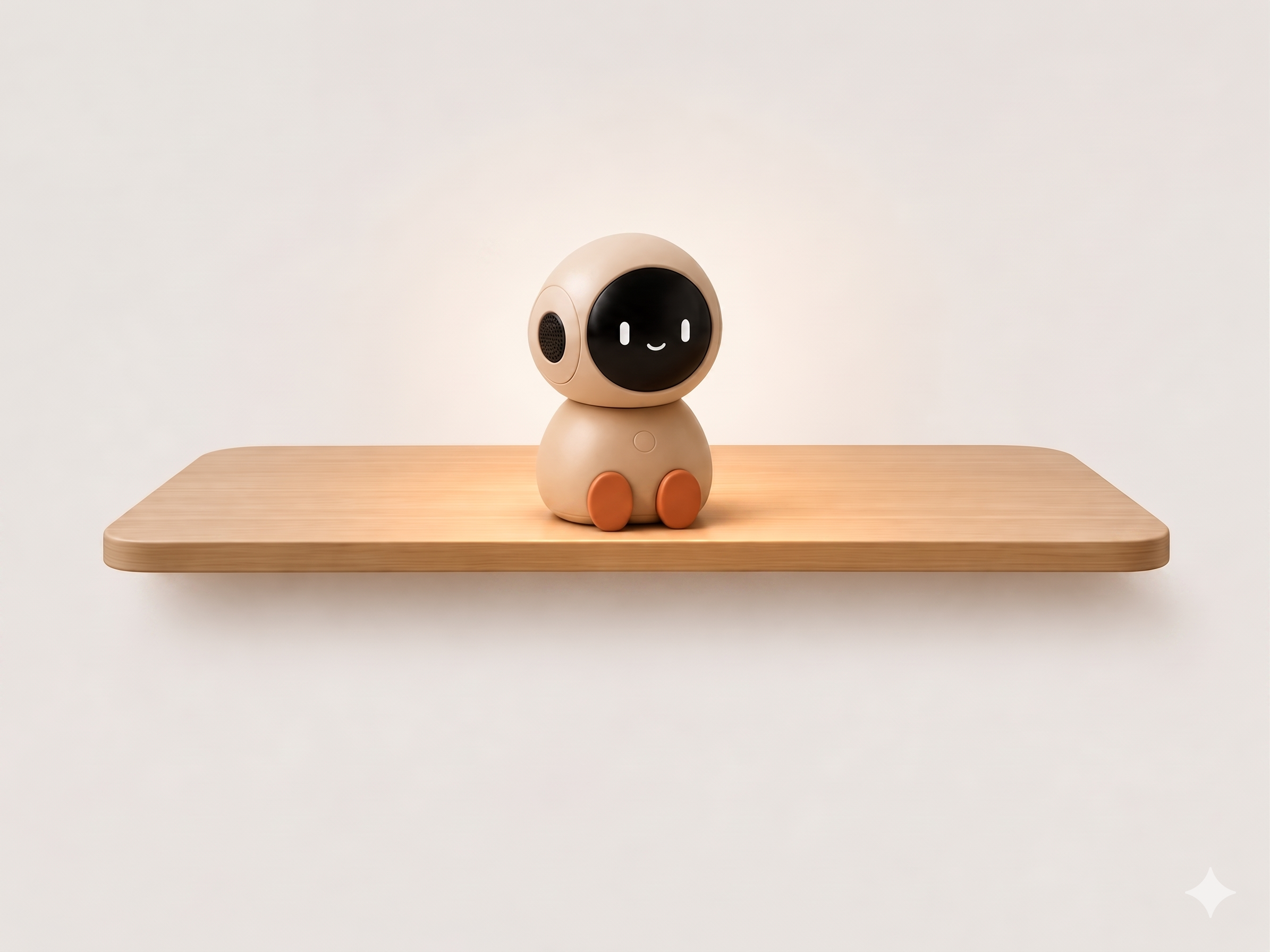 ChotuBot sitting on a wooden shelf
